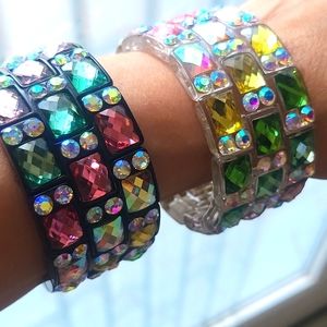 Stretch Bracelet Multi Color Acylic